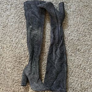 Thigh high sparkly boots